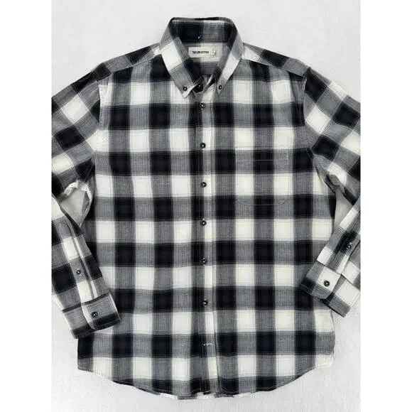 Taylor Stitch The Jack Everyday Oxford Coal Herringbone Check Shirt 40 M - Picture 3 of 7